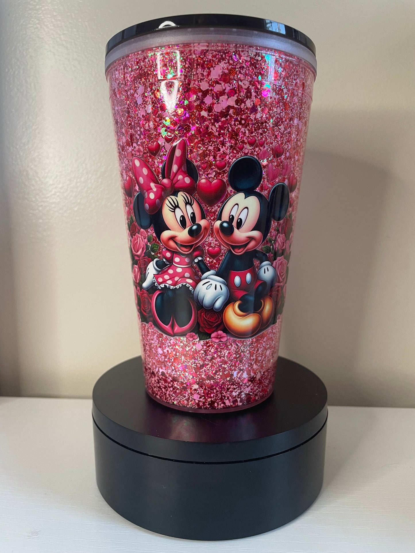 Love Mouse 16oz Glitter Globe Tumbler