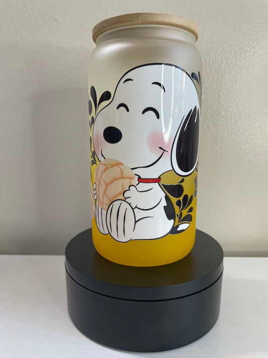 Dog/conchas 16oz glass tumbler