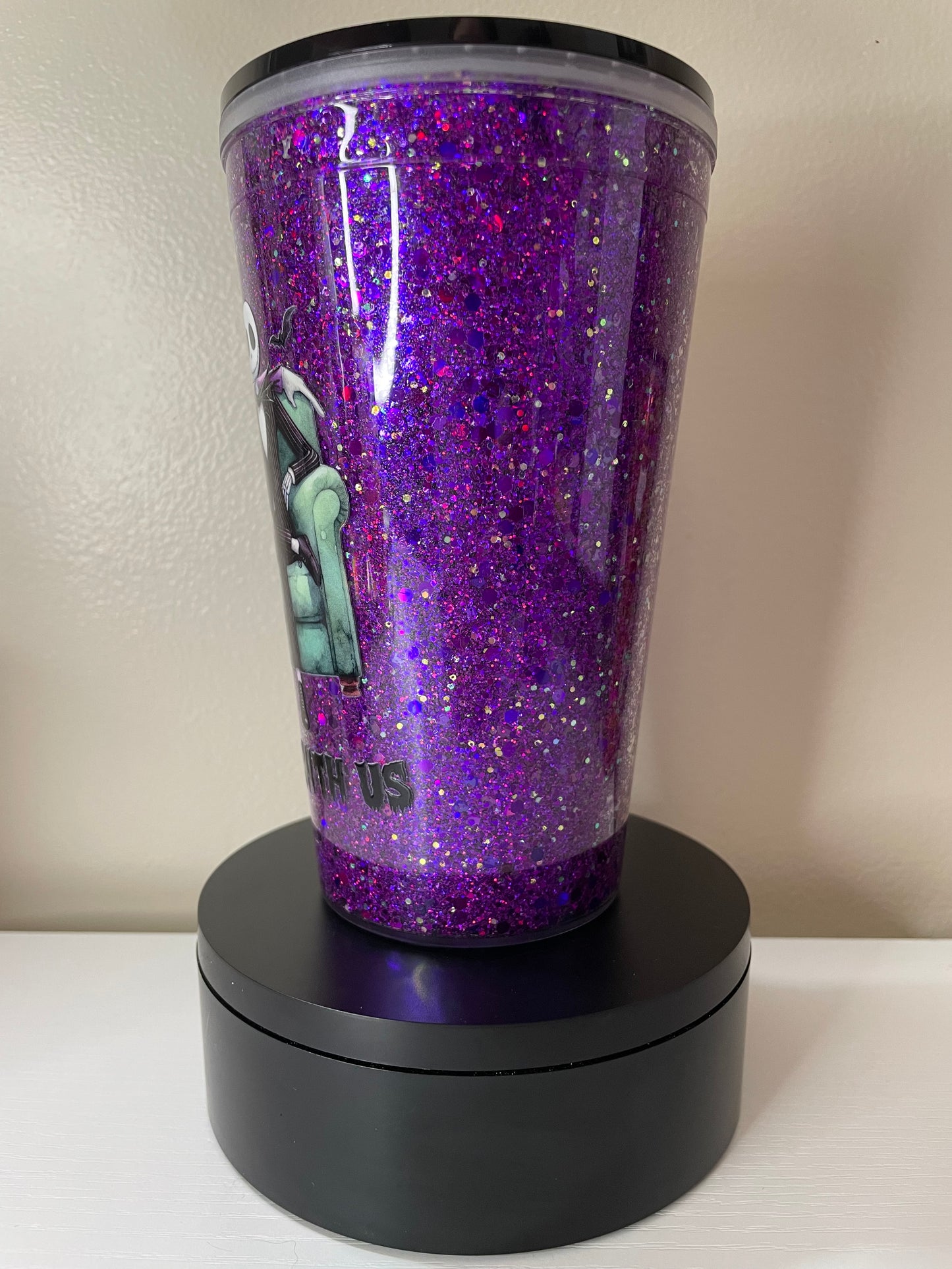 You can’t sit with us 16oz glitterglobe tumbler