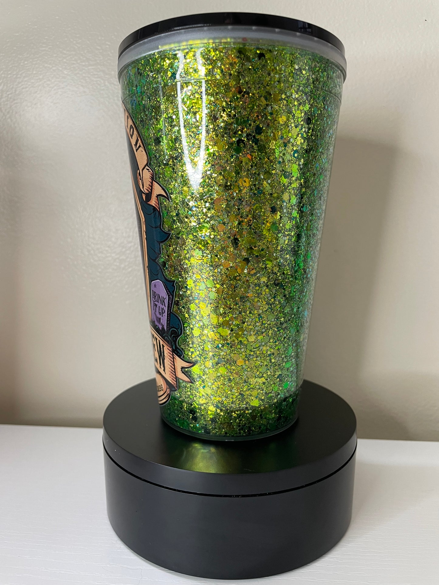 Zombie Brew 16oz Glitter Globe tumbler