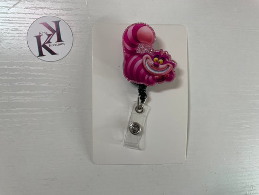 Pink Cat Badge Reel