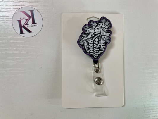 Heart- B&W Badge Reel