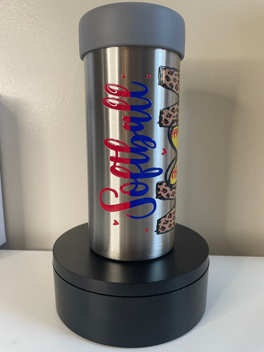 Softball Mom 12 oz Can Koozie