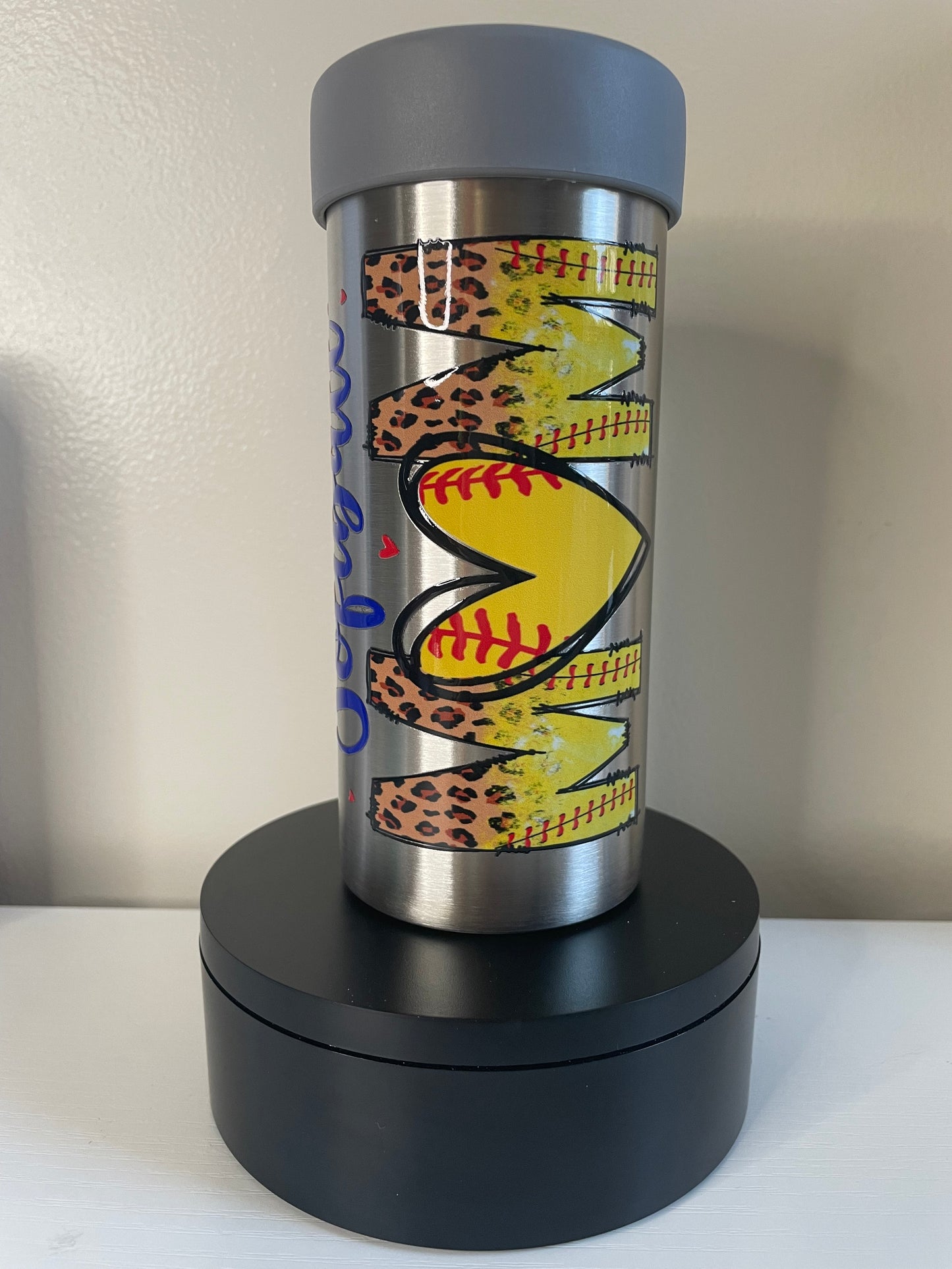 Softball Mom 12 oz Can Koozie