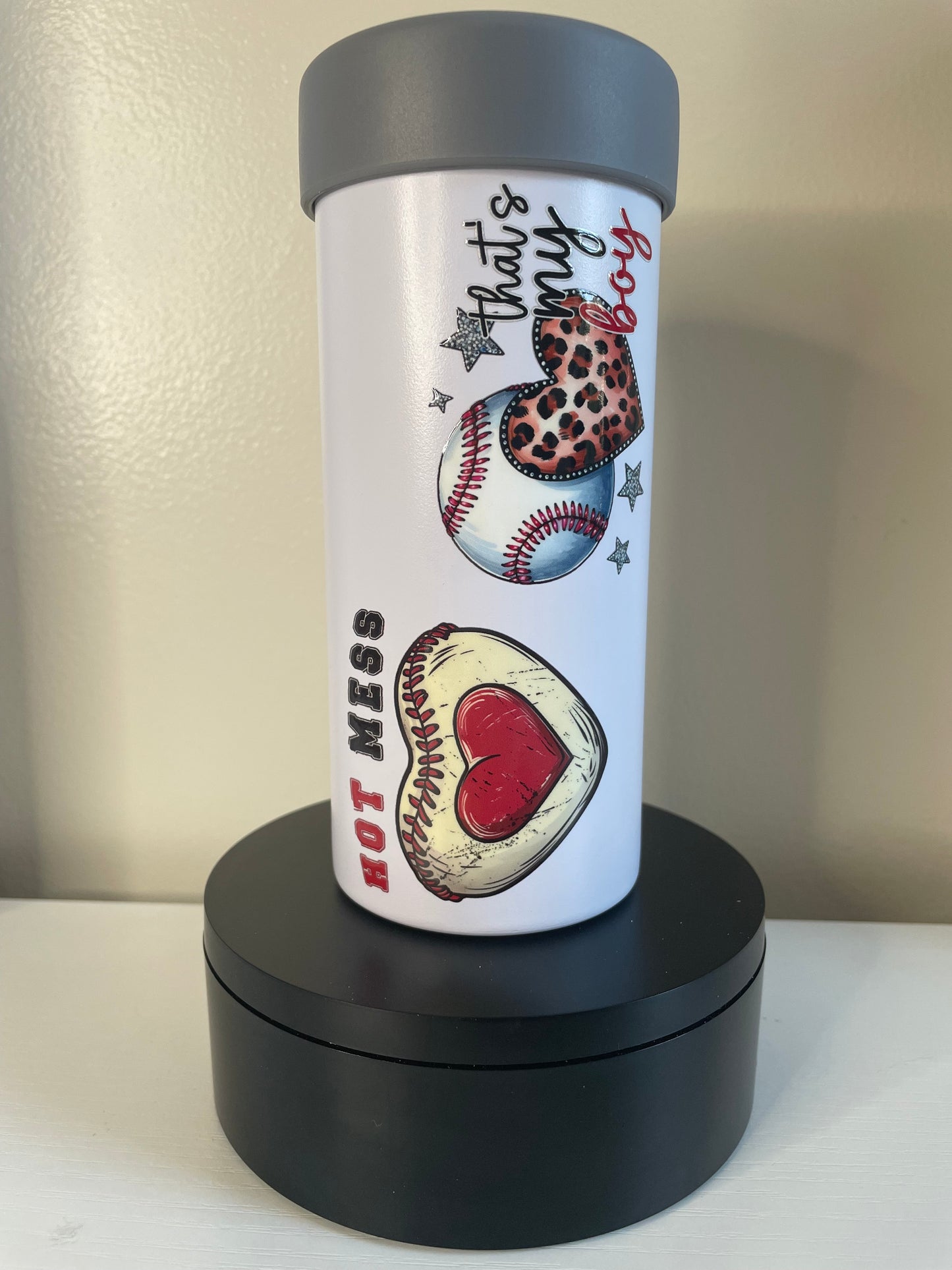 Baseball Mom 12 oz Can Koozie