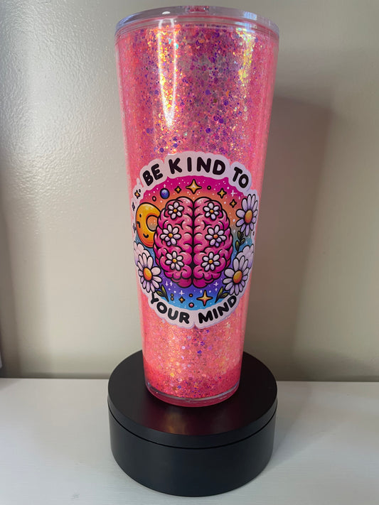 Be Kind 24oz Glow Glitterglobe Tumbler