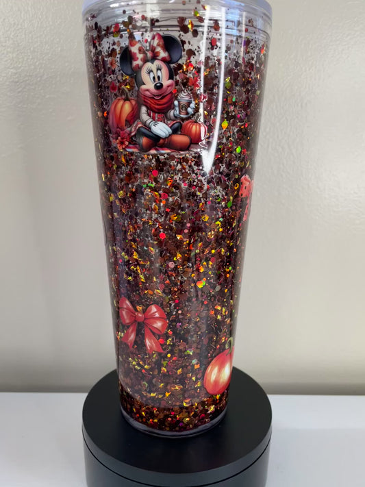 Fall Mouse 24oz Snowglobe Tumbler